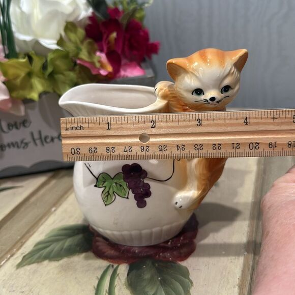 Rare Vintage Ceramic Orange Cat Kitty Creamer Vase Made in Japan Adorable - Picture 13 of 16